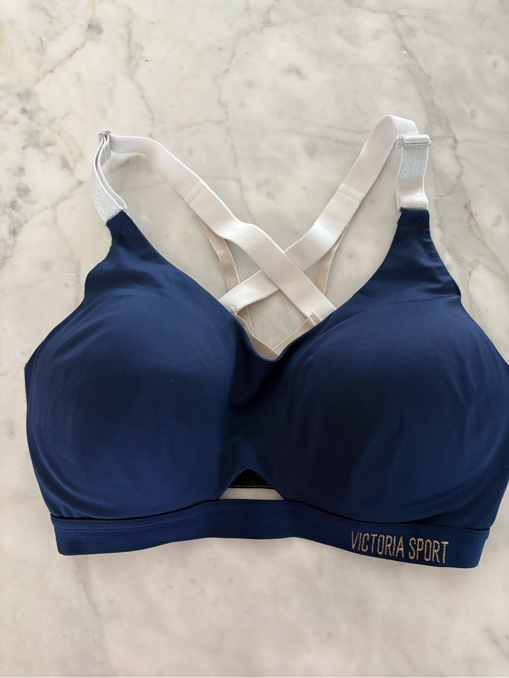 Victoria Sport Navy Blue Crisscross Sports Bra